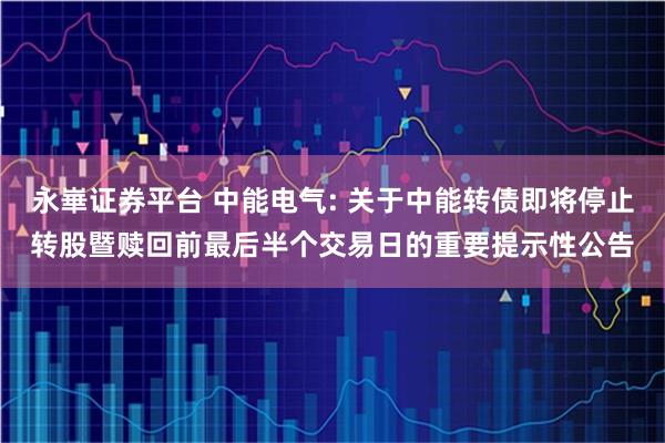 永崋证券平台 中能电气: 关于中能转债即将停止转股暨赎回前最后半个交易日的重要提示性公告