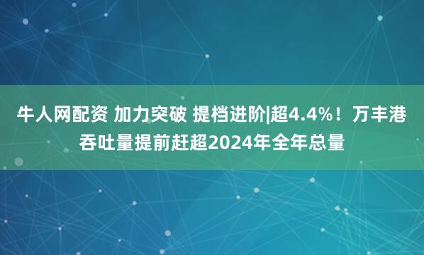 牛人网配资 加力突破 提档进阶|超4.4%！万丰港吞吐量提前赶超2024年全年总量